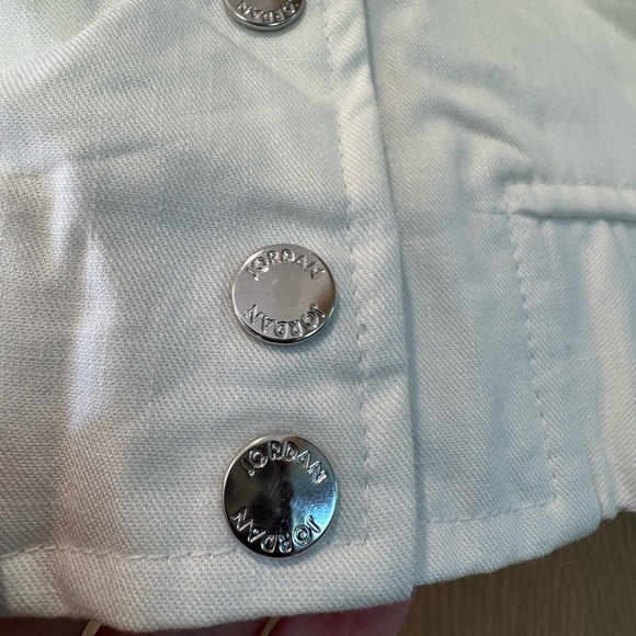 NWT Women's Jordan White Bomber Jacket Elastic Hem Loose Fit / large - Picture 8 of 12